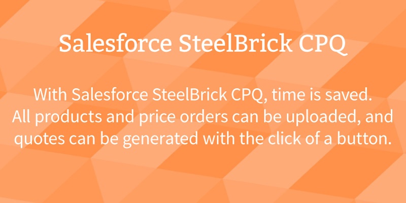 An advantage of Salesforce SteelBrick CPQ is that it is faster to implement that other CPQ software. An advantage of Salesforce SteelBrick CPQ is that it is faster to implement that other CPQ software.