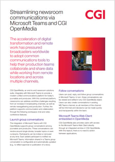 streamlining newsroom communications via micrsoft teams and cgi openmedia