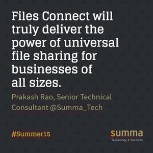 Files Connect will truly deliver the power of universal file sharing for businesses of all sizes Files Connect will truly deliver the power of universal file sharing for businesses of all sizes